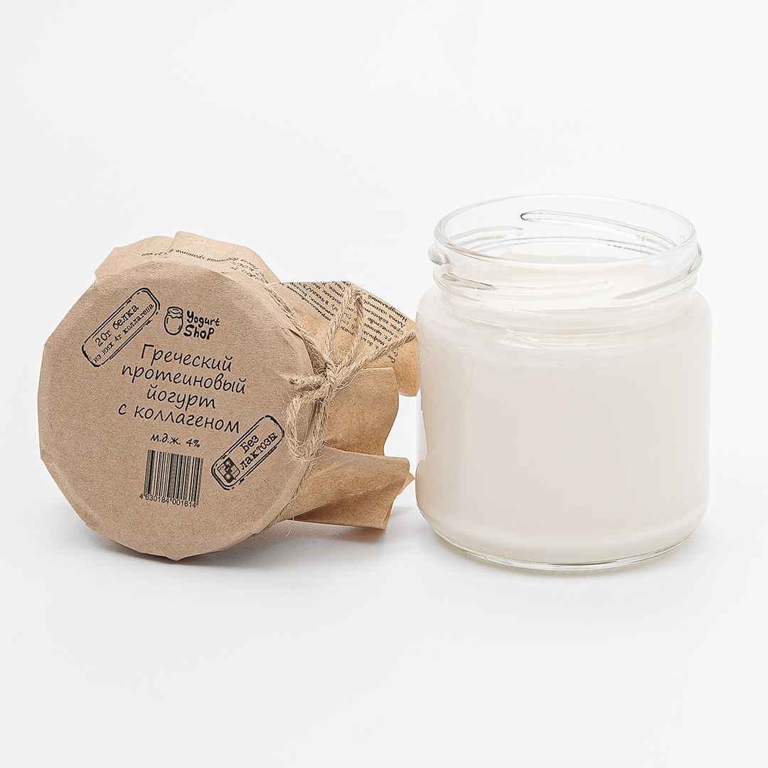 Греческий безлактозный протеиновый йогурт с коллагеном